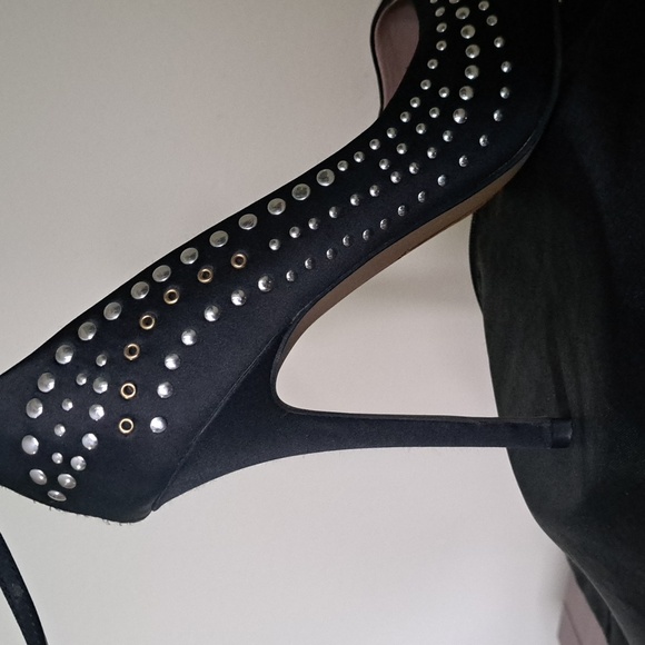 ✔Silver black & gold studded high heel With ankel strap Zigi Soho - Picture 8 of 8